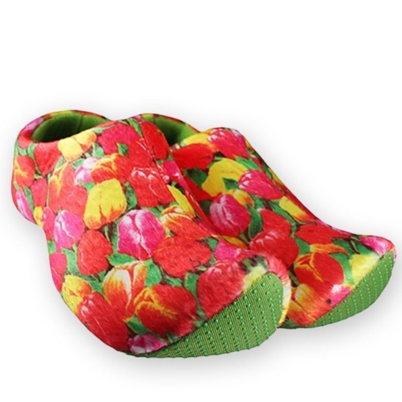 Wooden shoe slipper 7-9 eur 39-41.  Tulips new - Picture 1 of 3